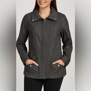 Tribal Women’s Lightweight Zip Jacket Size 10 Ruffle Detail